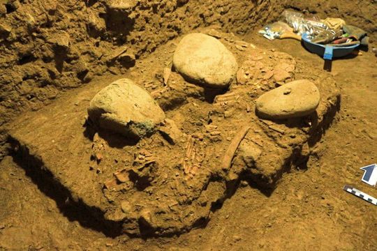 Das ganze Skelett in Fundlage