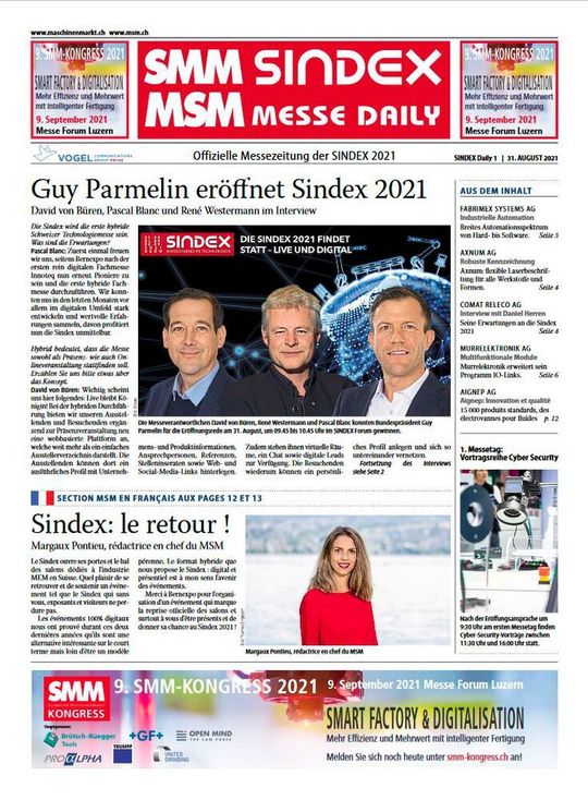 Die SMM/MSM Sindex Messedaily sind auch online verfügbar. Die SMM/MSM Sindex Messedaily sind auch online verfügbar.