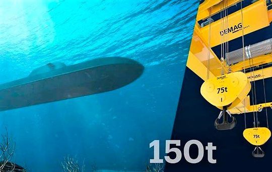 Thyssenkrupp Marine Systems gibt Demag den Auftrag zur Lieferung von 14 Prozesskranen, die den Bau von sechs U-Booten unterstützen sollen. Mehr Details im nebenstehenden Artikel. Thyssenkrupp Marine Systems gibt Demag den Auftrag zur Lieferung von 14 Prozesskranen, die den Bau von sechs U-Booten unterstützen sollen. Mehr Details im nebenstehenden Artikel.
