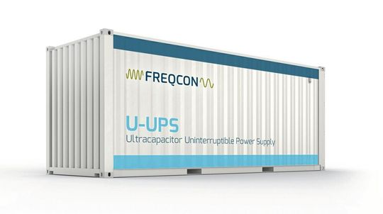 Unterbrechungsfreie Stromversorgungen mit Ultrakondensatoren gibt es auch als schlüsselfertige Containerlösung. Unterbrechungsfreie Stromversorgungen mit Ultrakondensatoren gibt es auch als schlüsselfertige Containerlösung.