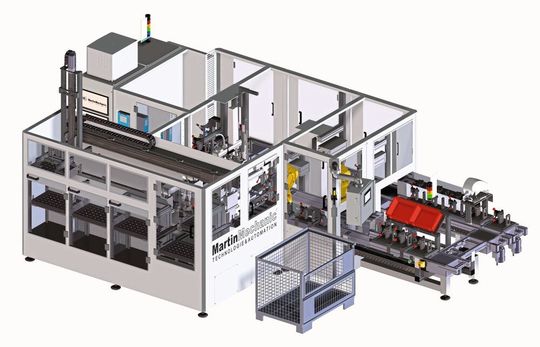 Diese Montagelinie dient der Produktion und Prüfung von Warmluftsteuerklappen. Diese Montagelinie dient der Produktion und Prüfung von Warmluftsteuerklappen.