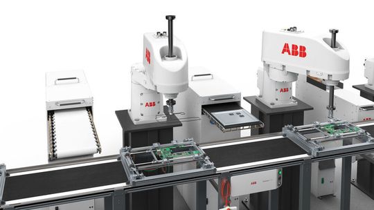 Mit den IRB 920T erweitert ABB die Produktfamilie der Scara-Roboter, wie heute bekannt gemacht wurde. Die Roboter sind speziell auf die Bedürfnisse in der Elektronikfertigung ausgelegt, so der Hersteller. Mit den IRB 920T erweitert ABB die Produktfamilie der Scara-Roboter, wie heute bekannt gemacht wurde. Die Roboter sind speziell auf die Bedürfnisse in der Elektronikfertigung ausgelegt, so der Hersteller.