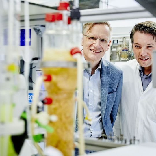 In Bioreaktoren wandeln Mikroben die CO2-Abscheidungen in Chemikalien für die Industrie und andere wertvolle Produkte um. (links: Lars Angenent) In Bioreaktoren wandeln Mikroben die CO2-Abscheidungen in Chemikalien für die Industrie und andere wertvolle Produkte um. (links: Lars Angenent)