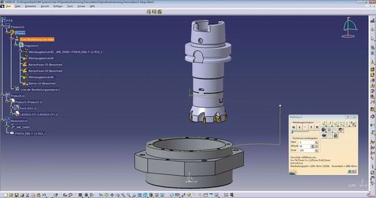 Inzwischen lassen sich reale 3D-Geometrien der Werkzeuge in Catia verwenden. Somit ist die Simulation mit dem echten Werkzeug möglich.
