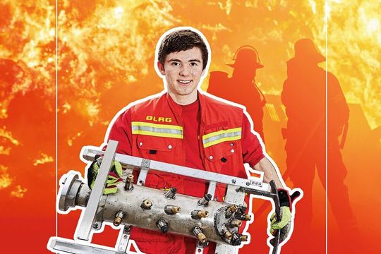 Jan Heinemann mit dem Lösch-Igel