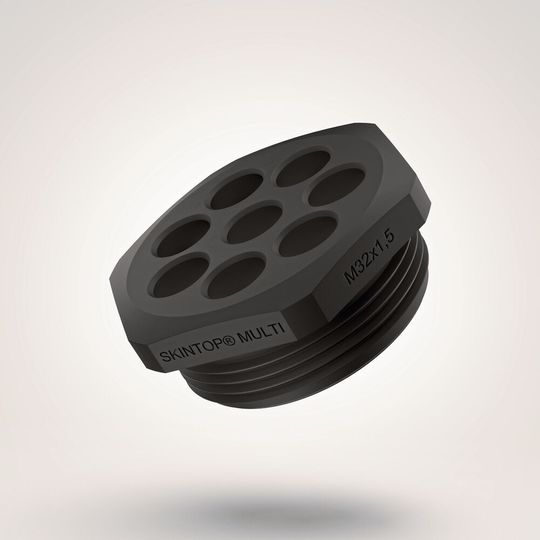 Auf Kundenwunsch erweitert Lapp sein Portfolio der Skintop-Multi-Mehrfacheinführungen um die Größen M25 und M32 für vier beziehungsweise acht Leitungen.