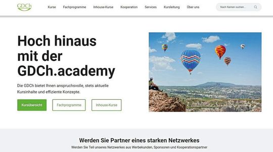Screenshot der Website GDCh.academy Screenshot der Website GDCh.academy