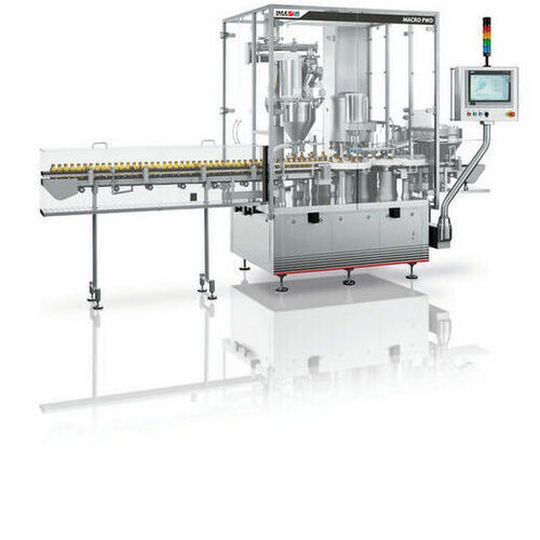 Ima Group’s Macro PWD is an automatic intermittent motion machine designed to dose powder, granules and milled products in glass or plastic bottles and jars. Ima Group’s Macro PWD is an automatic intermittent motion machine designed to dose powder, granules and milled products in glass or plastic bottles and jars.