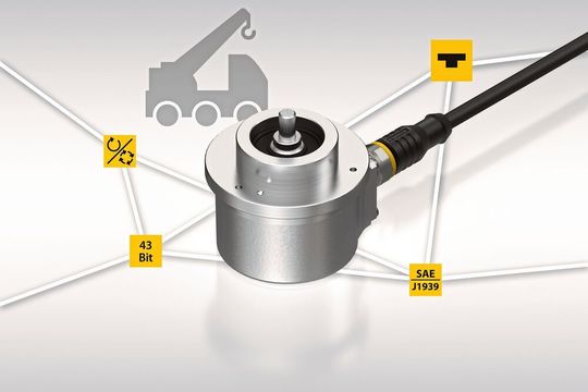 Neu im Drehgeber-Portfolio von Turck sind die Single- und Multiturn-Drehgeber mit SAE-J1939-Schnittstelle.