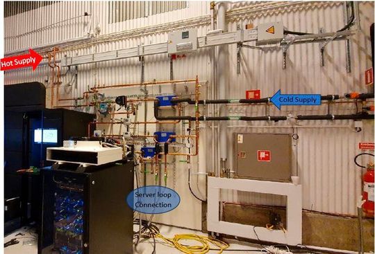 Der Teststand der Immersions-Anlage: links (rot) Warmwasser-, rechts (blau) Kaltwasser, dazu jede Menge Messtechnik. Der Teststand der Immersions-Anlage: links (rot) Warmwasser-, rechts (blau) Kaltwasser, dazu jede Menge Messtechnik.