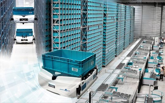 Klinkhammer integriert für das Modeunternehmen Bestseller seine Exotec-Shuttle-Roboter und ein automatisiertes Karton- und Palettenhandling ins neue Hightech-Logisitkzentrum in Dänemark. Klinkhammer integriert für das Modeunternehmen Bestseller seine Exotec-Shuttle-Roboter und ein automatisiertes Karton- und Palettenhandling ins neue Hightech-Logisitkzentrum in Dänemark.