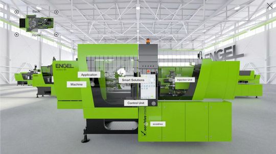More than 20 machine exhibits and many challenging applications are available in the showroom to visitors of Engel's virtual world. More than 20 machine exhibits and many challenging applications are available in the showroom to visitors of Engel's virtual world.