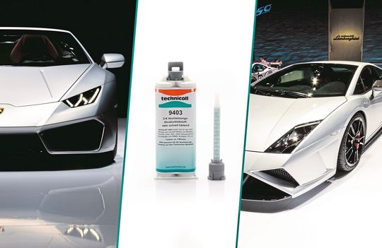Der Hochleistungs-Strukturklebstoff Technicoll 9403 ist die unsichtbare Verbindung eines sicherheitsrelevanten Bauteils im Chassis des italienischen Sportwagens Lamborghini Gallardo