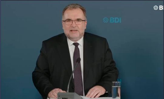 BDI-Präsident Siegfried Russwurm bei der Onlinepressekonferenz zum Jahresauftakt am 13.1.2022. BDI-Präsident Siegfried Russwurm bei der Onlinepressekonferenz zum Jahresauftakt am 13.1.2022.