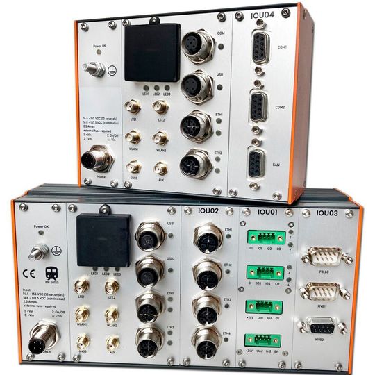 Beispielkonfigurationen des flexiblen modularen Rechnerkonzepts, hier am Beispiel des Edge-Computers ModuCop von Ci4Rail. Beispielkonfigurationen des flexiblen modularen Rechnerkonzepts, hier am Beispiel des Edge-Computers ModuCop von Ci4Rail.