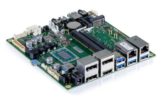 Das neue AMD-basierte Motherboard unterstützt bis zu vier unabhängige Displays in 4K-Auflösung.