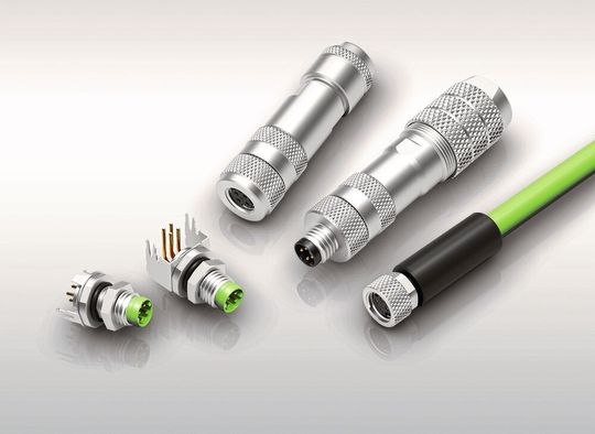 Die M8-Serie 818 mit D-Kodierung und Schraubverriegelung ist für die Datenübertragung im Industrial Ethernet prädestiniert.