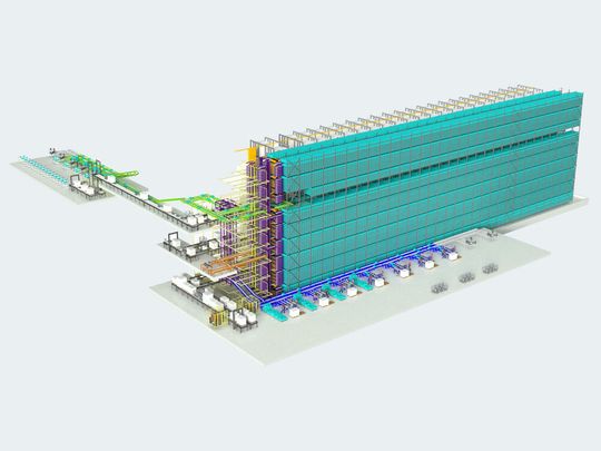 Das Hochregallager bei E-T-A (hier in einer Animation) verfügt über Ebenen für Europaletten, Industriepaletten, Gitterboxen sowie Spulengestelle. Das Hochregallager bei E-T-A (hier in einer Animation) verfügt über Ebenen für Europaletten, Industriepaletten, Gitterboxen sowie Spulengestelle.