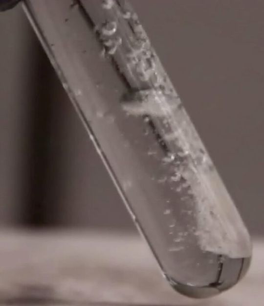 Bubbles of hydrogen gas are generated from the reaction of water with an aluminum-gallium composite. Bubbles of hydrogen gas are generated from the reaction of water with an aluminum-gallium composite.