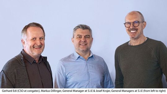 Enge Zusammenarbeit (v.l.n.r.): Gerhard Edi, Congatec; Markus Dillinger und Josef Krojer, beide S.I.E Enge Zusammenarbeit (v.l.n.r.): Gerhard Edi, Congatec; Markus Dillinger und Josef Krojer, beide S.I.E
