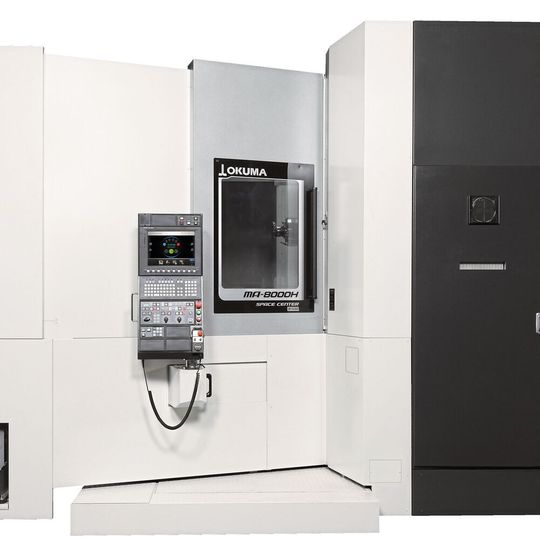 Um unternehmerische Anforderungen an automatisierte Fertigungslösungen für grosse Werkstücke optimal zu erfüllen, bringt Okuma das horizontale Bearbeitungszentrum MA-8000H neu auf den Markt. Um unternehmerische Anforderungen an automatisierte Fertigungslösungen für grosse Werkstücke optimal zu erfüllen, bringt Okuma das horizontale Bearbeitungszentrum MA-8000H neu auf den Markt.