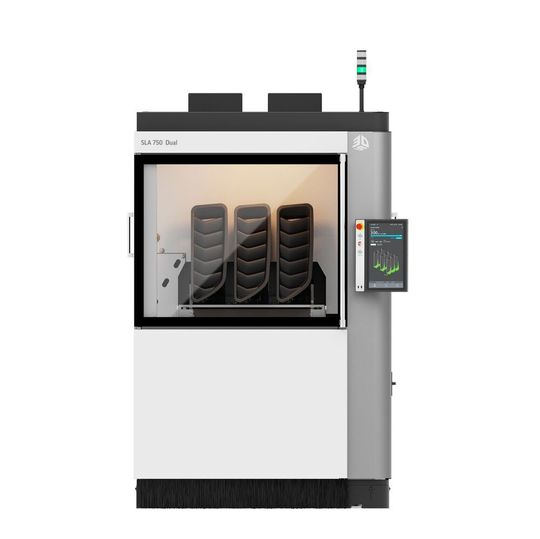 Der Hochgeschwindigkeits-Synchron-3D-Drucker SLA 750 Dual mit Doppellaser. Der Hochgeschwindigkeits-Synchron-3D-Drucker SLA 750 Dual mit Doppellaser.