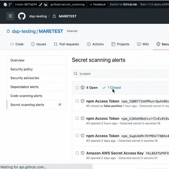 Das Secret-Scanning von GitHub soll unerwünschten Datenabfluss bei Git-Push-Befehlen verhindern. Das Secret-Scanning von GitHub soll unerwünschten Datenabfluss bei Git-Push-Befehlen verhindern.