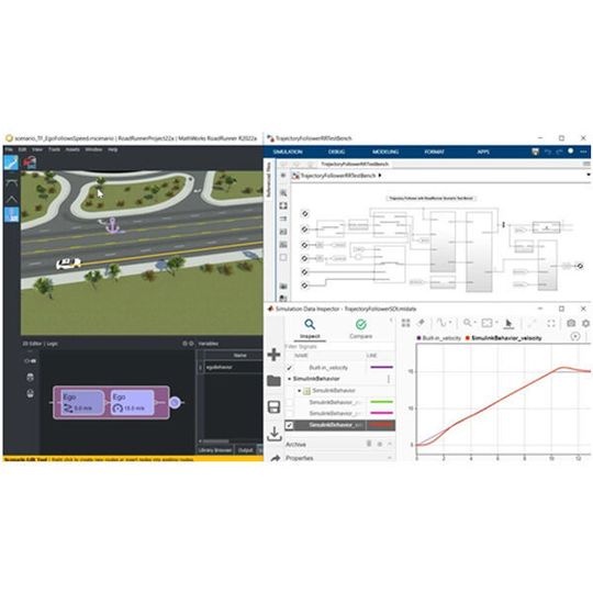 Interaktives Entwerfen von Szenarien für die Simulation und den Test von automatisierten Fahrsystemen mit RoadRunner Scenario. Interaktives Entwerfen von Szenarien für die Simulation und den Test von automatisierten Fahrsystemen mit RoadRunner Scenario.