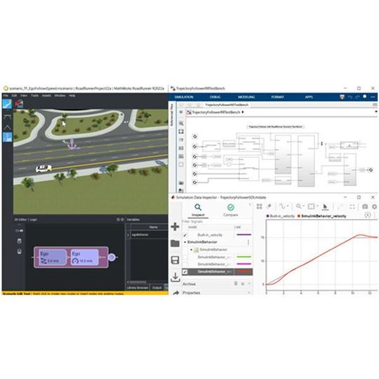 Interaktives Entwerfen von Szenarien für die Simulation und den Test von automatisierten Fahrsystemen mit RoadRunner Scenario. Interaktives Entwerfen von Szenarien für die Simulation und den Test von automatisierten Fahrsystemen mit RoadRunner Scenario.
