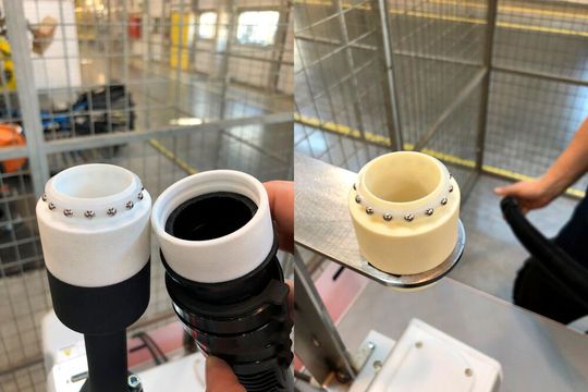 Erste Versuche mit Drehanbindungen aus dem 3D-Drucker: Die Axialkräfte erwiesen sich für die Konstruktion allerdings als zu hoch.