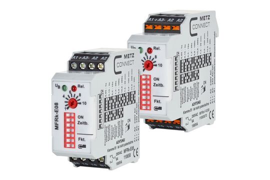 Metz Connect hat sein Multifunktions-Zeitrelais MFRk-E08 mit der neuen Funktion „Sperrung Steuerkontakt“ ausgerüstet.