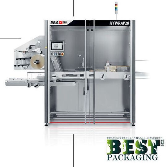 The Hywrap20 is an overwrapping machine designed to meet medium-high speed requirements and to guarantee high quality wrapping. The Hywrap20 is an overwrapping machine designed to meet medium-high speed requirements and to guarantee high quality wrapping.