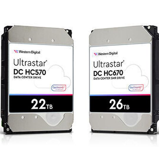 22 TByte Ultrastar DC HC570 HDD und 26 TByte Ultrastar DC HC670 UltraSMR HDD von Western Digital. 22 TByte Ultrastar DC HC570 HDD und 26 TByte Ultrastar DC HC670 UltraSMR HDD von Western Digital.
