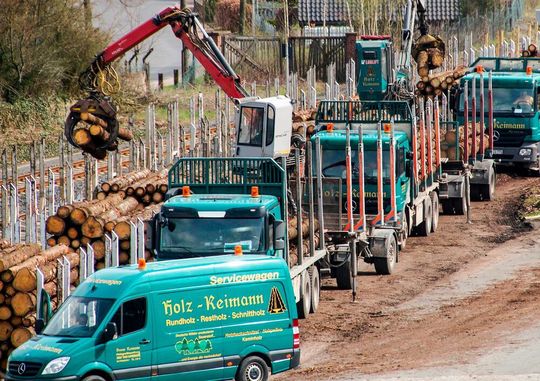 Die Rhenus-Gruppe integriert jetzt die Bruno Reimann GmbH & Co. KG (Spezialfahrzeuge davon im Bild). Rhenus will sich damit mehr Kompetenzen in puncto Holzlogistik ins Haus holen. Die Rhenus-Gruppe integriert jetzt die Bruno Reimann GmbH & Co. KG (Spezialfahrzeuge davon im Bild). Rhenus will sich damit mehr Kompetenzen in puncto Holzlogistik ins Haus holen.