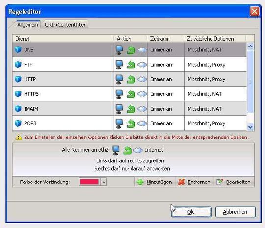 Mit dem intuitiven GateProtect-Regeleditor lassen sich Kommunikationsregeln einfach und detailliert aufbauen. Mit dem intuitiven GateProtect-Regeleditor lassen sich Kommunikationsregeln einfach und detailliert aufbauen.