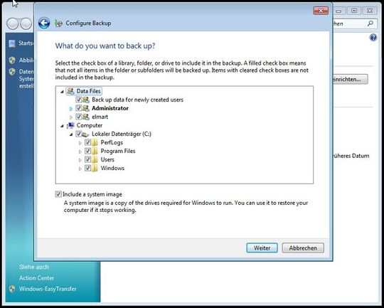 Gezielt sichern mit Windows 7: Die neue Backupanwendung erlaubt die Sicherung von Images und Ordnern. Gezielt sichern mit Windows 7: Die neue Backupanwendung erlaubt die Sicherung von Images und Ordnern.