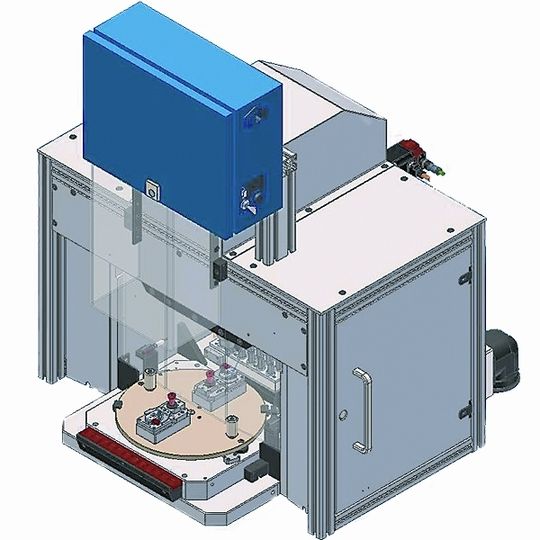 Bild 1:Einsatz des LP-Cube (blau) zur Optimierung des Montageprozesses von mechanischen Uhrwerken. Bild 1:Einsatz des LP-Cube (blau) zur Optimierung des Montageprozesses von mechanischen Uhrwerken.