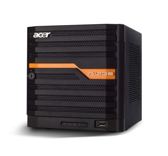 Bis zu vier Festplatten beherbergt der NAS-Server Altos Easystore M2 von Acer. Bis zu vier Festplatten beherbergt der NAS-Server Altos Easystore M2 von Acer.