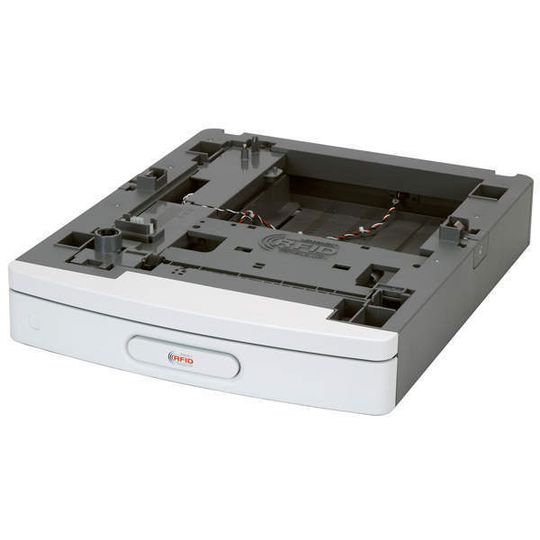 Die neue RFID-Drucklösung von Lexmark nimmt die Stelle eines gewöhnlichen Fachs für die Papierzuführung am Drucker ein. Bild: Lexmark Die neue RFID-Drucklösung von Lexmark nimmt die Stelle eines gewöhnlichen Fachs für die Papierzuführung am Drucker ein. Bild: Lexmark