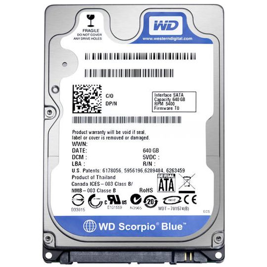 Western Digital liefert ab sofort unter der Bezeichnung Scorpio Blue (Modell WD6400BEVT) eine 2,5-Zoll-Disk mit 640 Gigabyte Kapazität aus, die aufgrund ihrer Höhe von 9,5 Millimetern in jedes Notebook passt. Western Digital liefert ab sofort unter der Bezeichnung Scorpio Blue (Modell WD6400BEVT) eine 2,5-Zoll-Disk mit 640 Gigabyte Kapazität aus, die aufgrund ihrer Höhe von 9,5 Millimetern in jedes Notebook passt.