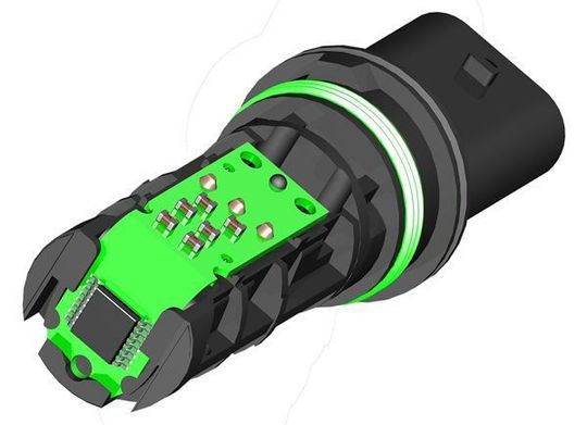 Dieser Getriebesensor basiert auf der Lateral-Hall-Technologie und kann alle Gänge einschließich der Neutralposition erfassen Dieser Getriebesensor basiert auf der Lateral-Hall-Technologie und kann alle Gänge einschließich der Neutralposition erfassen