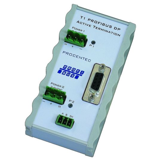 Der Profibus-Terminator T1 überträgt Daten in Profibus-Netzwerken und ermöglicht den Austausch von Geräten im Netzwerk. Der Profibus-Terminator T1 überträgt Daten in Profibus-Netzwerken und ermöglicht den Austausch von Geräten im Netzwerk.