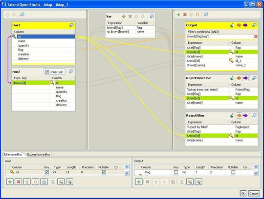 Das Mappen der Daten ist in Talend voll grafisch realisiert Das Mappen der Daten ist in Talend voll grafisch realisiert