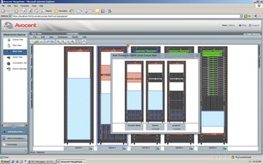 Avocent MergePoint Infrastructure Explorer hilft bei der Kapazitätsplanung von Racks und unterstützt bei der Inventarisierung eines Rechenzentrums. Avocent MergePoint Infrastructure Explorer hilft bei der Kapazitätsplanung von Racks und unterstützt bei der Inventarisierung eines Rechenzentrums.