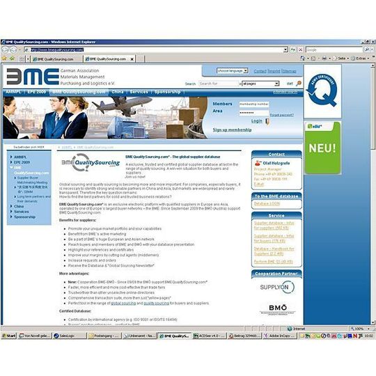 Eine Win-Win-Situation bei Einkäufern und Lieferanten will der BME mit seiner neuen, global ausgerichteten Lieferanten-Datenbank BME Qualitysourcing.com herstellen. Bild: BME Eine Win-Win-Situation bei Einkäufern und Lieferanten will der BME mit seiner neuen, global ausgerichteten Lieferanten-Datenbank BME Qualitysourcing.com herstellen. Bild: BME