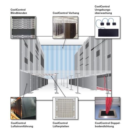 Die CoolControl-Produkte von Daxten: Blindblenden, Vorhang, Umgebungsüberwachung, Luftstromführung, Lüfterplatten und Doppelbodenabdichtung. Die CoolControl-Produkte von Daxten: Blindblenden, Vorhang, Umgebungsüberwachung, Luftstromführung, Lüfterplatten und Doppelbodenabdichtung.