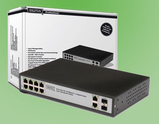 Digitus Professional managebarer Fast Ethernet PoE Switch DN-95301 Digitus Professional managebarer Fast Ethernet PoE Switch DN-95301