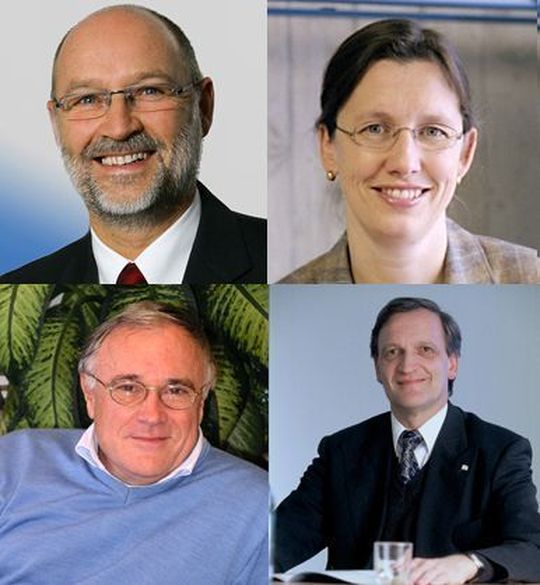 Der neue Vorstand des GDCh im Überblick. Oben, von links: Michael Dröscher, Barbara Albert, unten von links: Klaus Müllen und Thomas Geelhaar (Bilder: GDCh) Der neue Vorstand des GDCh im Überblick. Oben, von links: Michael Dröscher, Barbara Albert, unten von links: Klaus Müllen und Thomas Geelhaar (Bilder: GDCh)