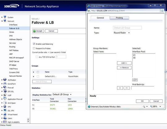 SonicOS 5.6 kann ein- und ausgehenden SSL-Traffic prüfen und bietet jetzt auch eine Modem-Failover-Funktion. SonicOS 5.6 kann ein- und ausgehenden SSL-Traffic prüfen und bietet jetzt auch eine Modem-Failover-Funktion.