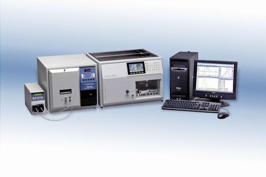 Abb 3: Das für die SEC mit Dreifachdetektion verwendete Viscotek Model 302 Triple Detector Array (TDA). Abb 3: Das für die SEC mit Dreifachdetektion verwendete Viscotek Model 302 Triple Detector Array (TDA).